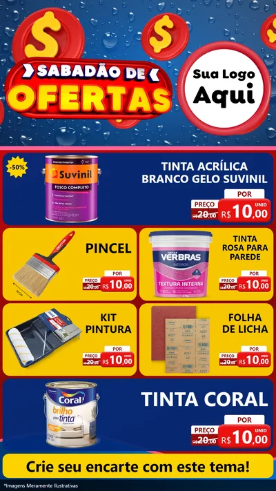 Modelo de TV para TV Vertical com o tema Sabadão de Ofertas para Tintas e Ferramentas