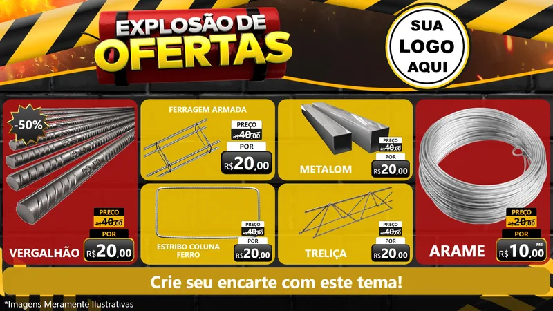 Modelo de TV para TV Horizontal com o tema Explosão de Ofertas para Ferragens