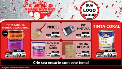 Modelo de TV para TV Horizontal com o tema Promoção de Aniversário - 9 Anos para Tintas e Ferramentas