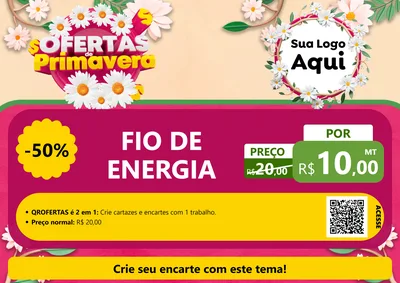 Modelo de Cartaz para Cartaz A4 Horizontal com o tema Ofertas de Primavera para Materiais Elétricos