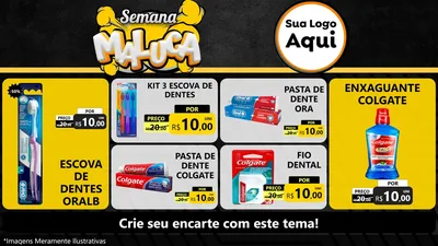 Modelo de TV para TV Horizontal com o tema Semana Maluca para Higiene Pessoal