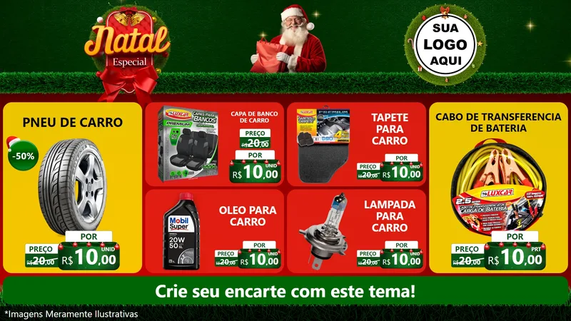 Modelo de TV para TV Horizontal com o tema Natal Especial para Auto peças