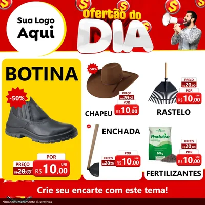 Modelo de Rede Social para Feed Facebook com o tema Ofertão do dia para Agropecuária