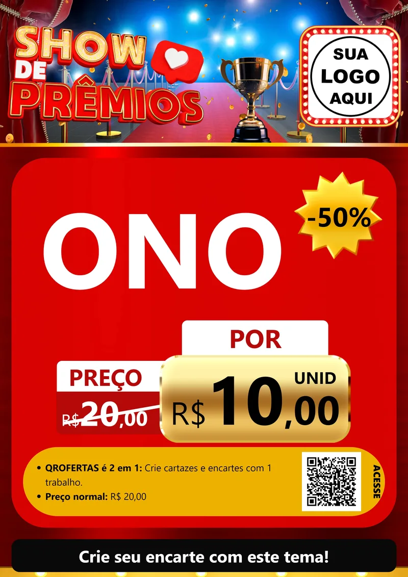 Modelo de Cartaz para Cartaz A4 Vertical com o tema Show de Prêmios para Óticas