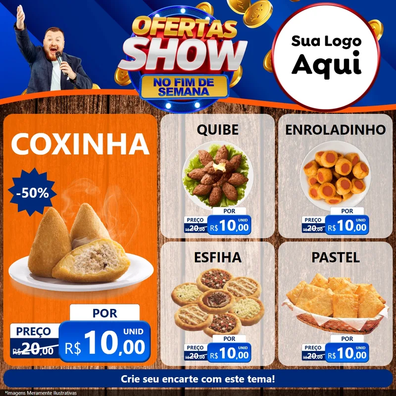 Modelo de Rede Social para Feed Facebook com o tema Ofertas Show No Fim De Semana para Salgadaria