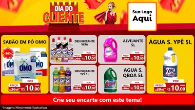Modelo de TV para TV Horizontal com o tema Dia do Cliente para Produtos de Limpeza