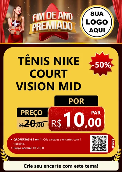 Modelo de Cartaz para Cartaz A4 Vertical com o tema Fim de Ano Premiado para Calçados