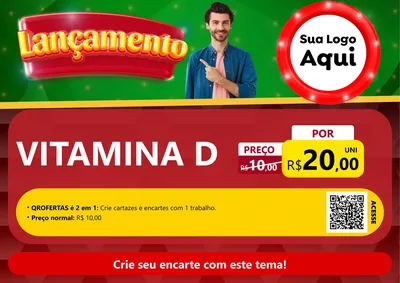 Modelo de Cartaz para Cartaz A4 Horizontal com o tema Lançamento para Farmácia