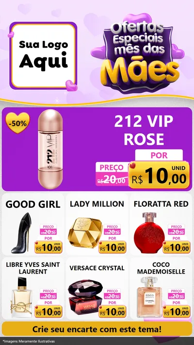 Modelo de Rede Social para Stories com o tema Ofertas Especiais - Mês das Mães para Perfumes