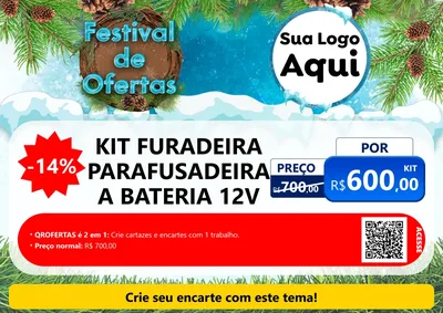 Modelo de Cartaz para Cartaz A4 Horizontal com o tema Festival de Ofertas - Inverno para Maquinas e Ferramentas