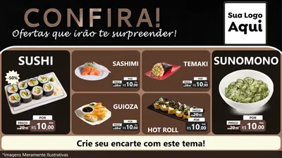 Modelo de TV para TV Horizontal com o tema Confira! Ofertas que irão te surpreender! para Comida japonesa