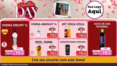 Modelo de TV para TV Horizontal com o tema Valentine's Day para Distribuidora de bebidas