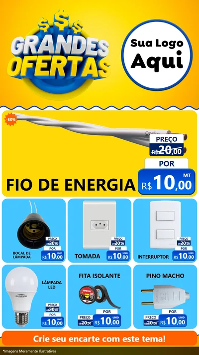 Modelo de Rede Social para Stories com o tema Grandes Ofertas para Materiais Elétricos