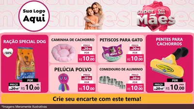 Modelo de TV para TV Horizontal com o tema Super Dia Das Mães para Pet Shop