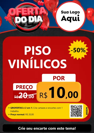 Modelo de Cartaz para Cartaz A4 Vertical com o tema Oferta do Dia para Material para Construção