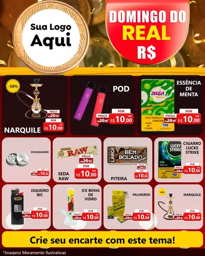 Modelo de Rede Social para Feed Instagram com o tema Domingo do Real para Tabacaria
