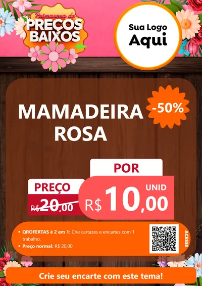 Modelo de Cartaz para Cartaz A4 Vertical com o tema Primavera de Preços Baixos para Bebês