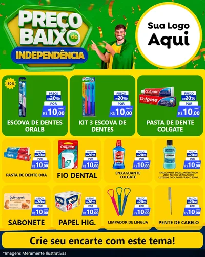 Modelo de Rede Social para Feed Instagram com o tema Preço Baixo de Independência para Higiene Pessoal