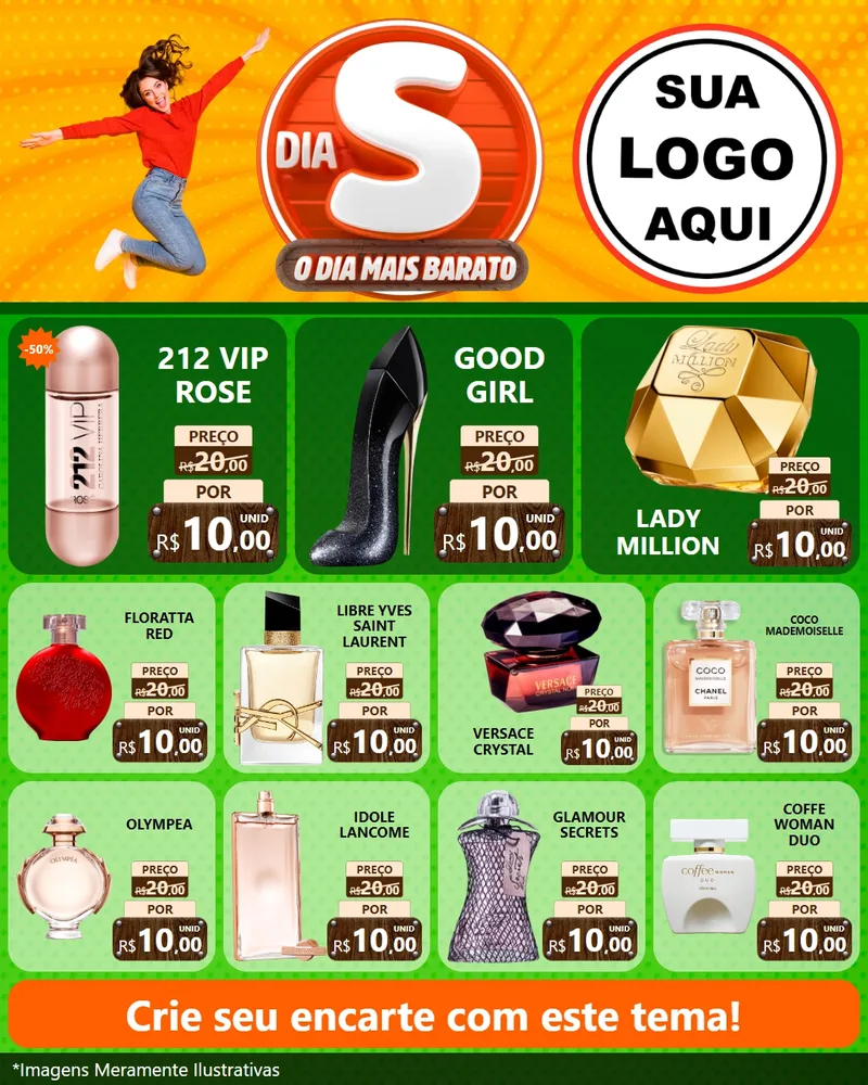 Modelo de Rede Social para Feed Instagram com o tema Dia S - O Dia Mais Barato para Perfumes