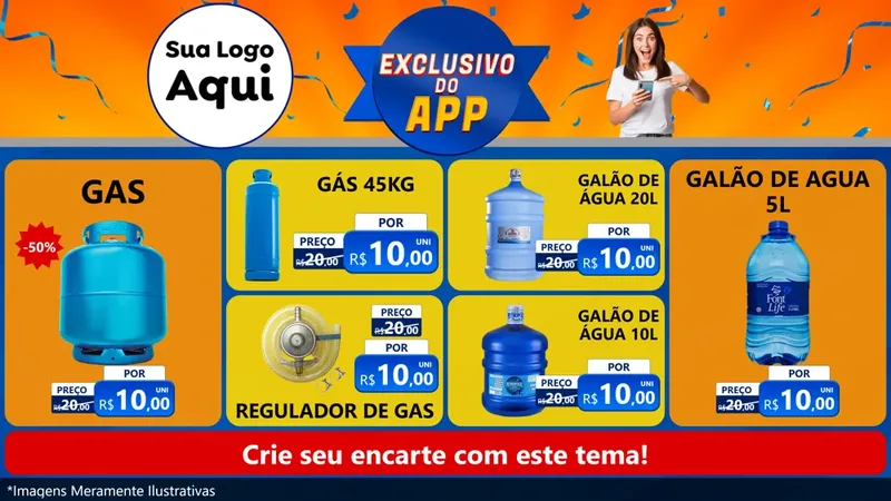 Modelo de TV para TV Horizontal com o tema Exclusivo do Aplicativo para Água e gás