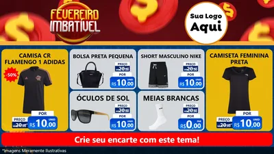 Modelo de TV para TV Horizontal com o tema Fevereiro Imbatível para Roupas e acessórios