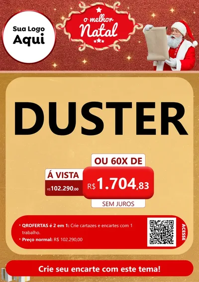 Modelo de Cartaz para Cartaz A4 Vertical com o tema O Melhor Natal para Concessionaria de Carros