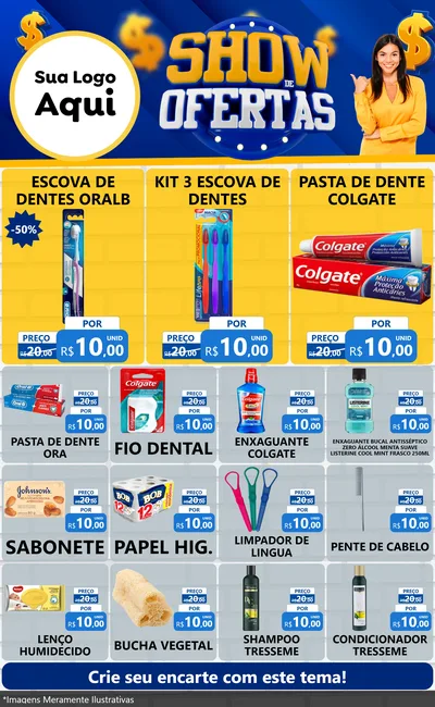 Modelo de Encarte para Encarte Grande com o tema Show de Ofertas para Higiene Pessoal