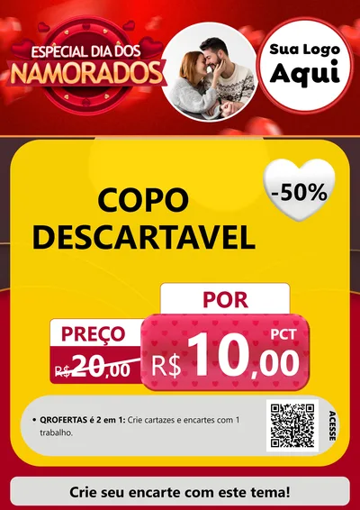 Modelo de Cartaz para Cartaz A4 Vertical com o tema Especial Dia Dos Namorados para Embalagens