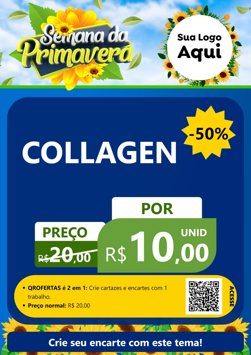 Modelo de Cartaz para Cartaz A4 Vertical com o tema Semana da Primavera para Suplementos alimentares