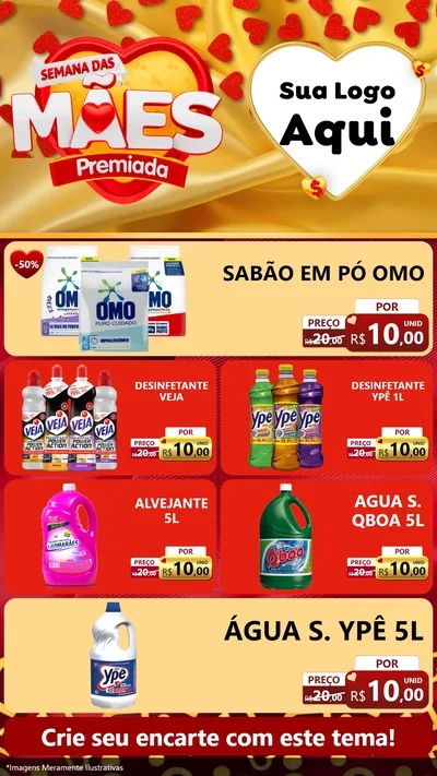Modelo de TV para TV Vertical com o tema Semana das Mães Premiada para Produtos de Limpeza