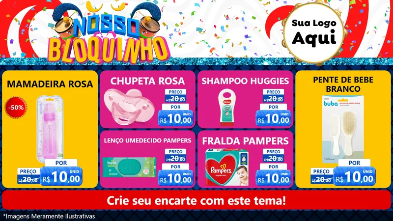 Modelo de TV para TV Horizontal com o tema Nosso Bloquinho para Bebês