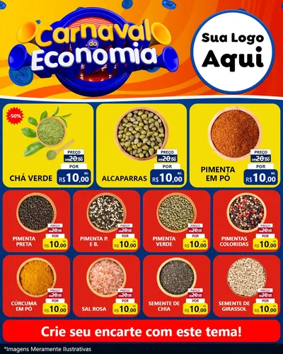 Modelo de Rede Social para Feed Instagram com o tema Carnaval da Economia para Produtos Naturais