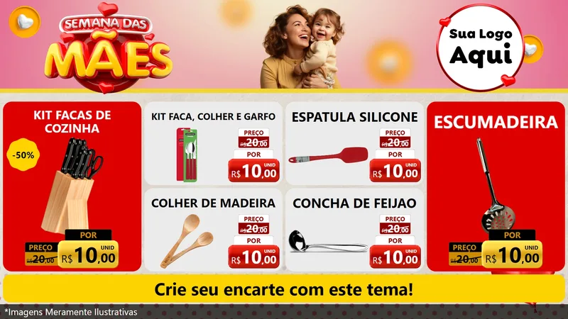 Modelo de TV para TV Horizontal com o tema Semana das Mães para Utilidades Domésticas