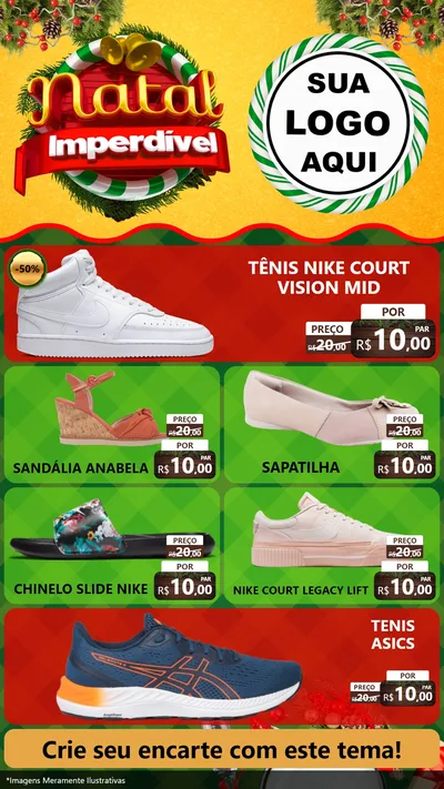 Modelo de TV para TV Vertical com o tema Natal Imperdível para Calçados
