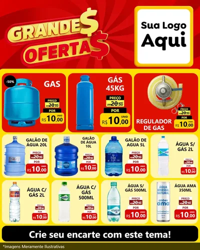 Modelo de Rede Social para Feed Instagram com o tema Grandes Ofertas para Água e gás