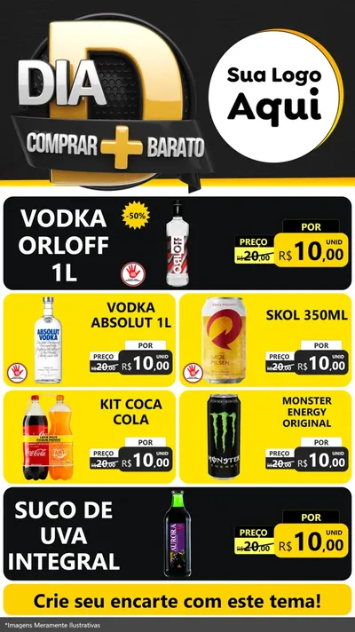 Modelo de TV para TV Vertical com o tema Dia D Mais Economia para Distribuidora de bebidas