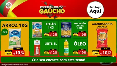 Modelo de TV para TV Horizontal com o tema Especial Dia do Gaúcho para Supermercado