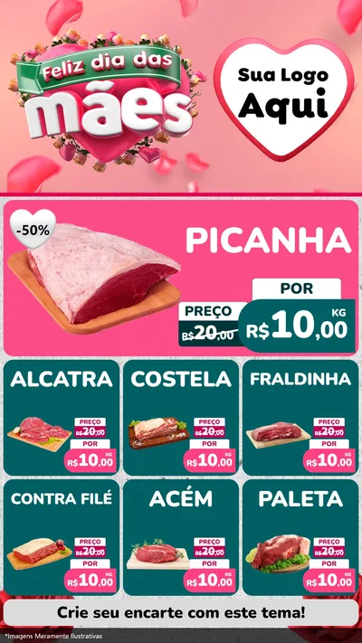 Modelo de Rede Social para Stories com o tema Feliz Dia das Mães para Açougue