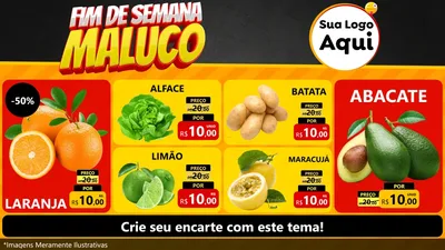 Modelo de TV para TV Horizontal com o tema Final de Semana Maluco para Hortifrúti
