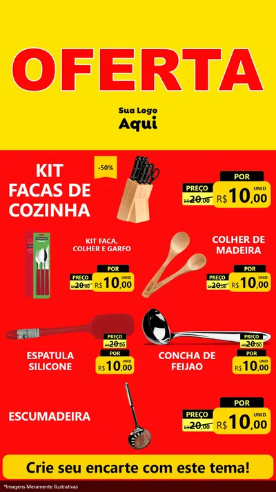 Modelo de TV para TV Vertical com o tema OFERTA - Vermelho Cartaz para Utilidades Domésticas