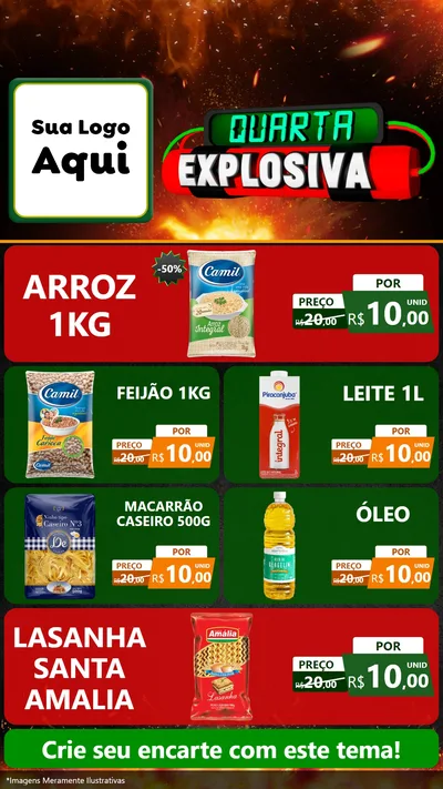 Modelo de TV para TV Vertical com o tema Quarta Explosiva para Supermercado