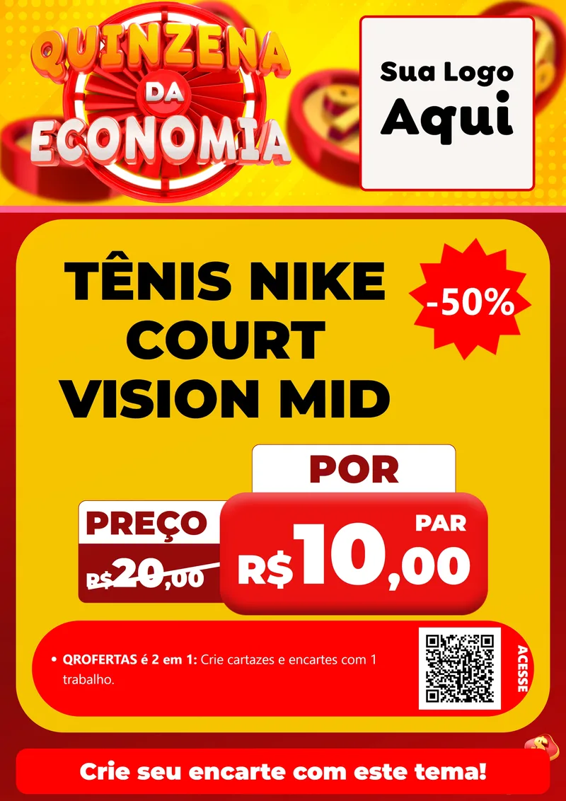 Modelo de Cartaz para Cartaz A4 Vertical com o tema Quinzena Da Economia para Calçados
