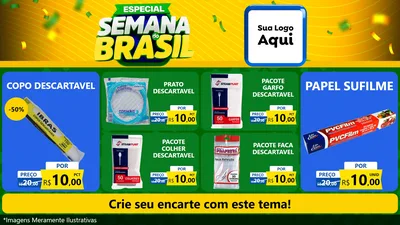 Modelo de TV para TV Horizontal com o tema Especial Semana do Brasil para Embalagens