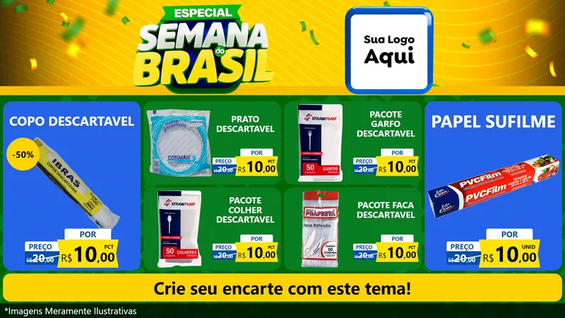 Modelo de TV para TV Horizontal com o tema Especial Semana do Brasil para Embalagens