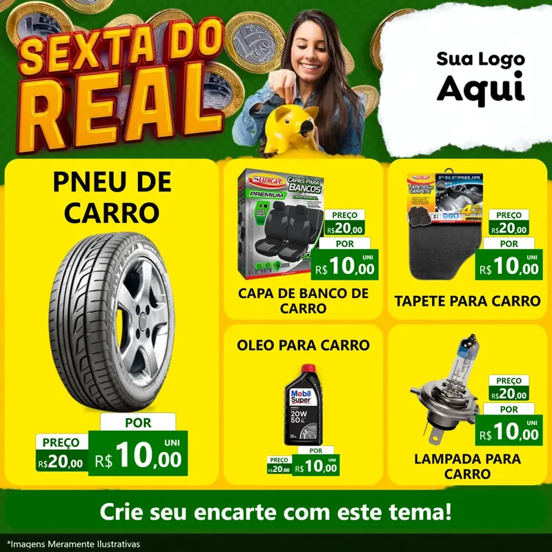 Modelo de Rede Social para Feed Facebook com o tema Sexta do Real para Auto peças