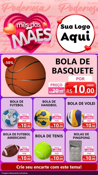 Modelo de Rede Social para Stories com o tema Mês Das Mães para Artigos Esportivos
