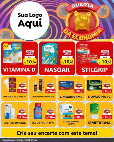 Modelo de Rede Social para Feed Instagram com o tema Quarta da Economia para Farmácia