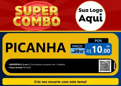 Modelo de Cartaz para Cartaz A4 Horizontal com o tema Super Combo para Açougue