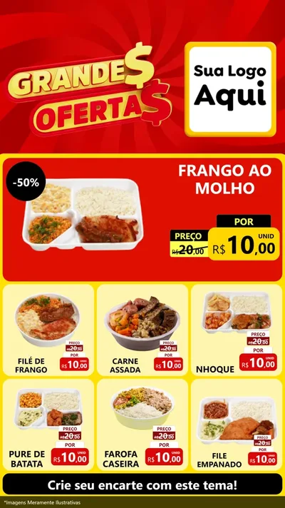 Modelo de Rede Social para Stories com o tema Grandes Ofertas para Restaurante