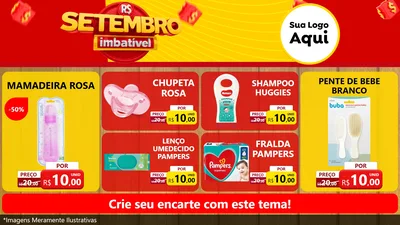 Modelo de TV para TV Horizontal com o tema Setembro Imbatível para Bebês